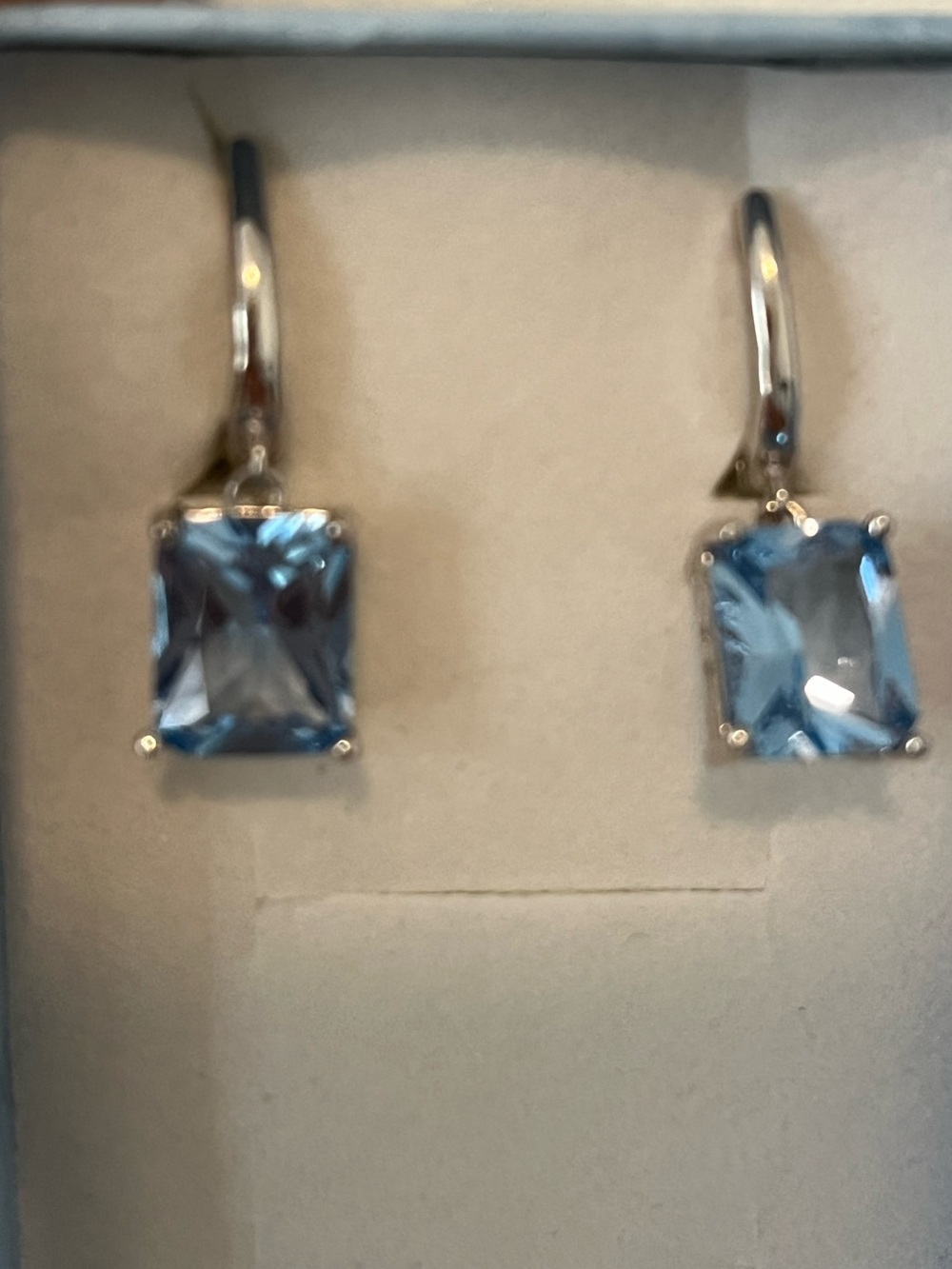6.16 ctw Blue Topaz Earrings